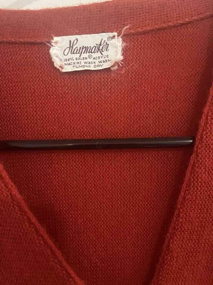 Cárdigan vintage Haymaker Lacoste rojo con botones para mujer Preppy Academia años 90 Foto 2 de 4
