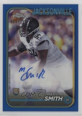 2024 Topps Chrome Rookie Blue Refractor 6/150 Maason Smith #RA-MSM Auto RC 13ql