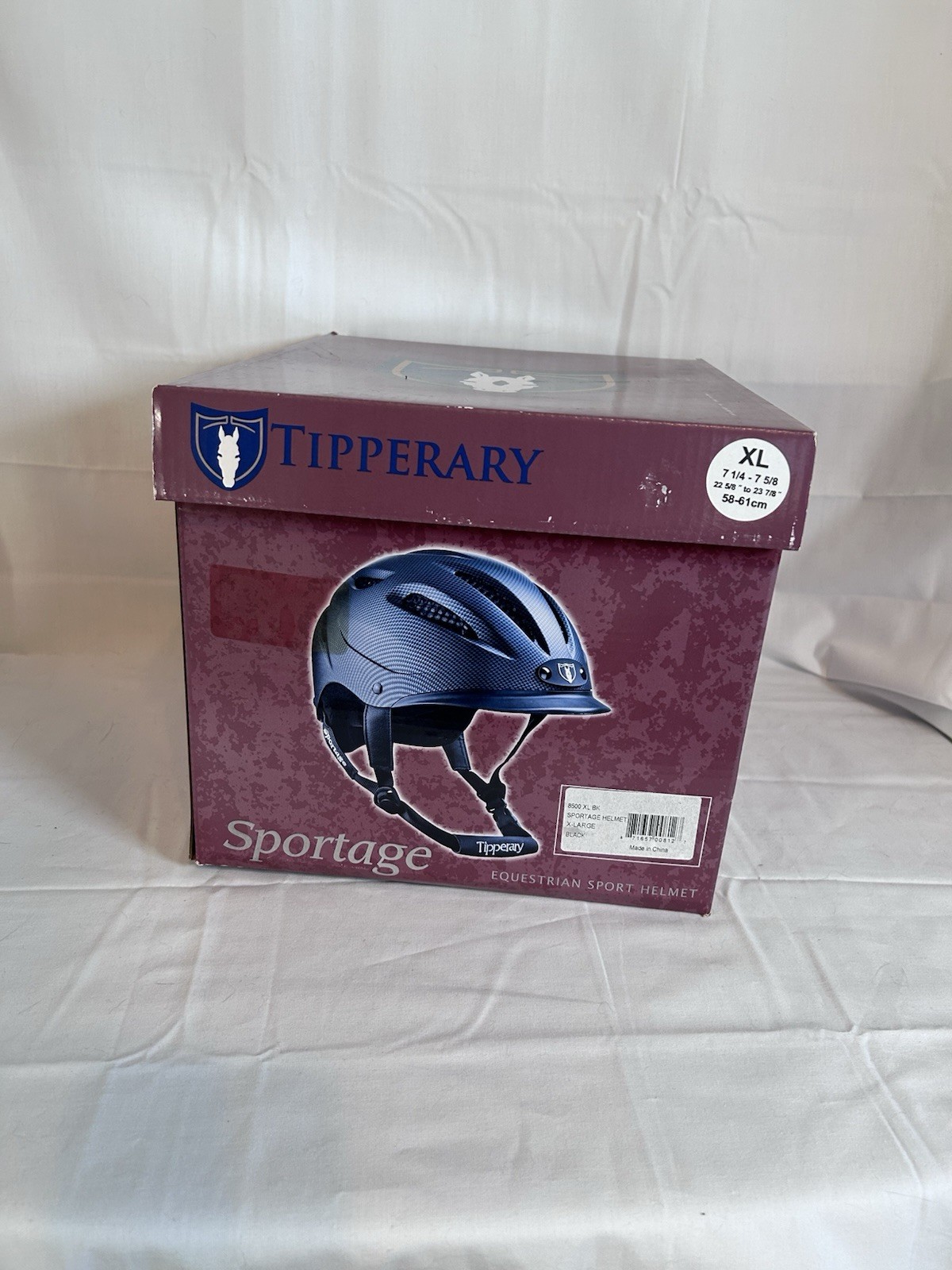 Tipperary Equestrian Sportage Helmet #8500  7 1/2-7 5/8 Black Size XL New