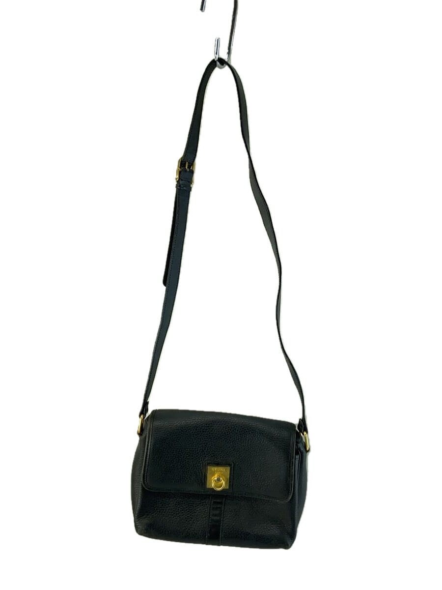 CELINE Black Leather Shoulder Bag Timeless Elegance