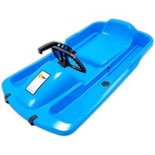 KHW Lenkschlitten Snow Fox Blau 95 cm für Kinder Lenkbob mit Handbremse