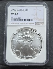 2003 American Eagle 1 oz 999 Silver Coin NGC MS 69