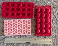 JOB LOT 7 WAX MELT MOULDS, DEEP & SM HEARTS, DIAMONDS, FLOWERS See all photos