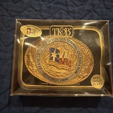 Vintage State of Texas Sesquicentennial 24 Karat Gold Plated Belt Buckle