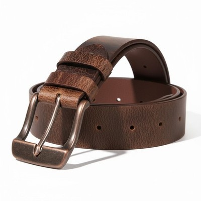 Men's Genuine Buffalo FULL GRAIN Leather Belt, 1 1/2