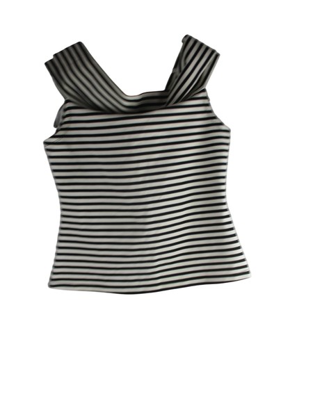 Witchery Black And White Striped Off-The-Shoulder Sleeveless Top