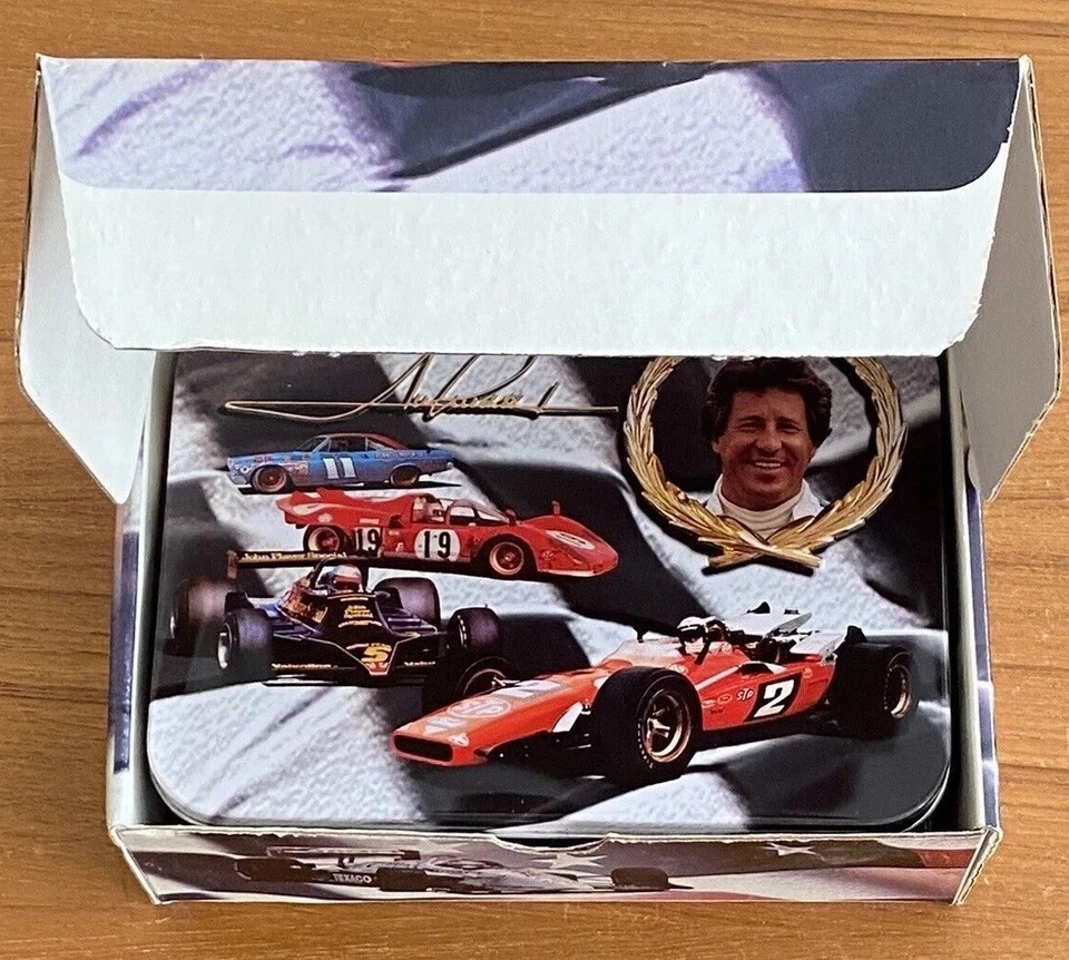 Juego de 50 cartas Mario Andretti Legend In Racing 1992 en hojalata Fórmula Uno Indy Car Foto 2 de 4