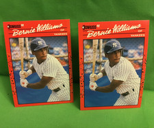 BERNIE WILLIAMS, Two Donruss 1990 Rookie cards, #689, YANKEES