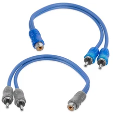 XIN2M 1 Female to 2 Male Y-Adapter N-Series RCA Audio Interconnect Cables 2-pack