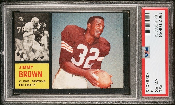 1962 Topps #28 Jim Brown PSA 4 Cleveland Browns HOF Syracuse University