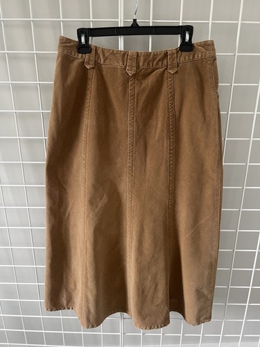 Eddie Bauer braun Cord Maxirock Damen Y2K 90er Grunge Tasche Größe 8 - Bild 4 von 11