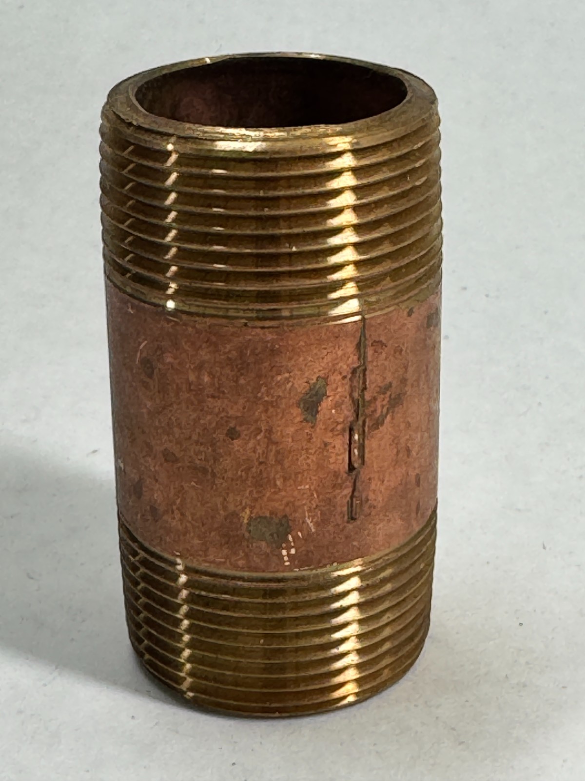 Brass Nipple 1-1/4" NPT Schedule 40 x 4" Long, Thread Both Ends