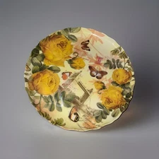 4X Parisian "Momentum Brand" Hard Plastic Resin Butterfly Plate Circle 9” Set 4