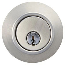 Keyed Entry Single Cylinder Deadbolt Lock, Stainless Steel Finish