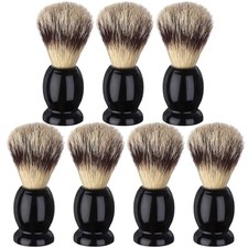 7Pcs Men Shaving Brushes Wood Handle, Professional Salon Tools Hand Black