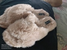 Pink NINE WEST fuzzy slippers women size 11