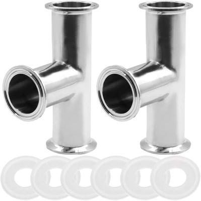 1.5'' Tri Clamp Tee 3 Way Stainless Steel Sanitary Fitting 2 Pack 25Mm Pipe OD Ne