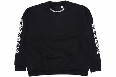 Chrome Hearts Neck Logo Crewneck Sweatshirt Black White