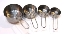Set 4 Vintage Professional Vollrath 18-10 Stainless Steel Measuring Cups 47119
