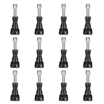 12 Pcs Aluminum Thumbscrew, Long Thumbscrew with Cap Short Bend with Nut, Black