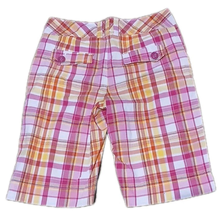 Pantalones Cortos Cato Bermudas Mujer Talla 8 Cuadros Rosa Blanco Amarillo Pantalones Cortos para Caminar Preppy  Foto 2 de 4