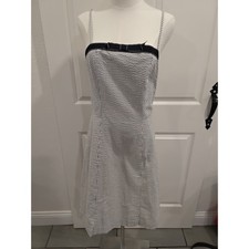 Isaac Mizrahi For Target Seersucker Bow Detail Strappy Dress Women Size 8