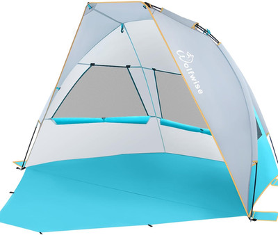 Wolfwise Strandmuschel Mit Uv-Schutz 50+, 2-3 Personen Strandzelt, Sonnenschutz