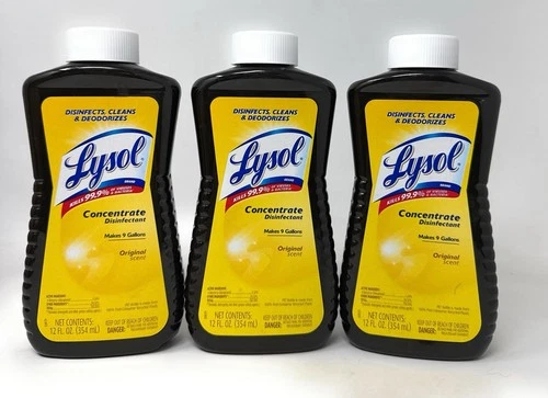 Lot of 3 Lysol Concentrate Disinfectant Original Scent 12 oz 3 PACK