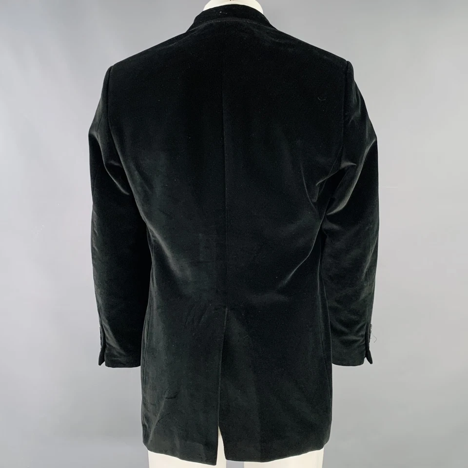 JOHN BARTLETT Size 38 Black Velvet Single Breasted Sport Coat - Image 3 of 4