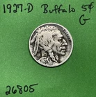 1927-D Buffalo 🦬 Indian Head Nickel 5c Good US Coin