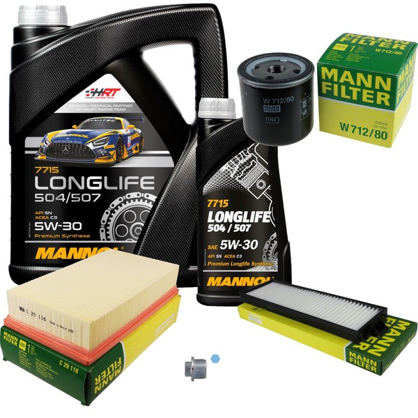 MANN-FILTER Inspektionspaket Mannol 6L Longlife 5W-30 FüR Saab 900 II 2.0I 2.0-image