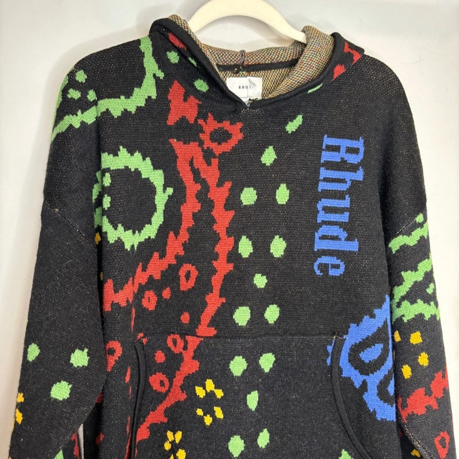 Felpa con cappuccio Rhude Knit rosso nero