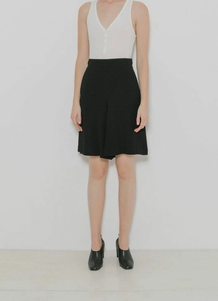 Bermudas para mujer See by Chloe negras texturizadas acampanadas dobladillo cintura alta 38 $330