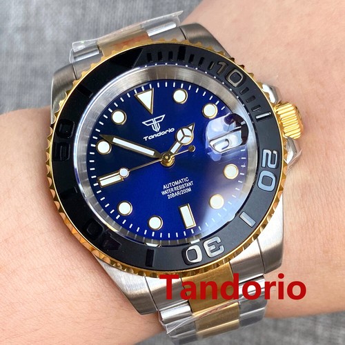 20ATM Diving Tandorio 40mm Sapphire Glass Japan NH35A Two Tone Mens Auto Watch - Picture 9 of 22