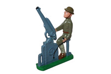 Lead Soldier AA Gunner Figure Dark Gray Gun Modern 9