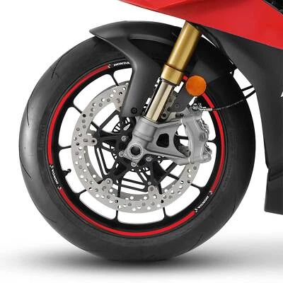 LABELBIKE Strisce adesive 17" Licenza Ufficiale Honda Adesivi cerchi ruote moto - Rosso
