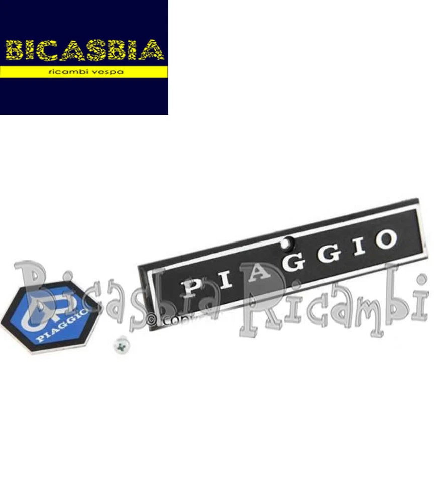 1585 - TARGHETTA E SCUDETTO COPRISTERZO VESPA PX 125 150 200 *