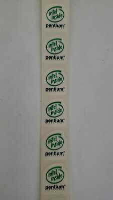 Vintage Lot of 10 pcs Green Intel inside Pentium stickers approx 2 X 2 cm
