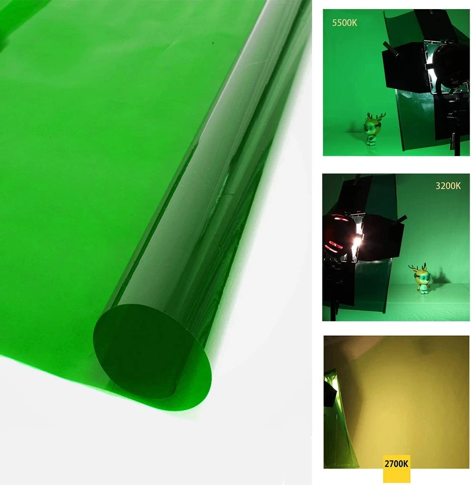 4 Packs Green Color Correction Filter Gel Lighting Filter for Photo Studio Light - Image 3 of 4