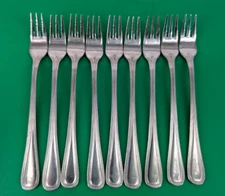 9 pc SET OXFORD HALL Cocktail Seafood FORKS Stainless flatware OXH74 Flatware