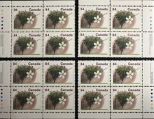 Canada stamp Full Pane of 4 corner blocks #1371 Stanley Plum