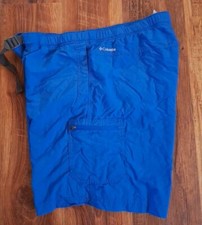COLUMBIA OMNI-SHADE MENS BLUE NYLON SWIM TRUNKS SIZE 1X X 9 FISHING SHORTS