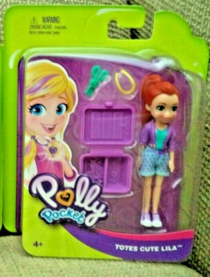 POLLY POCKET TOTES CUTE LILA FIGURE WITH ACCESSORIES  *NEW*