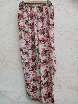 hose  boho Weites Bein ibiza hippie  beachwear  bali   Gr.one Size Blumen