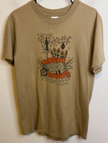 Vintage The Pumpkin Patch Harvest Sunflower Autumn Festival Short Sleeve Shirt M