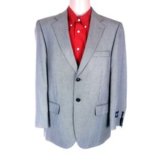 Stafford Men Sport Coat 2 Buttons Polyester Black White Neat Size 40S - NWT