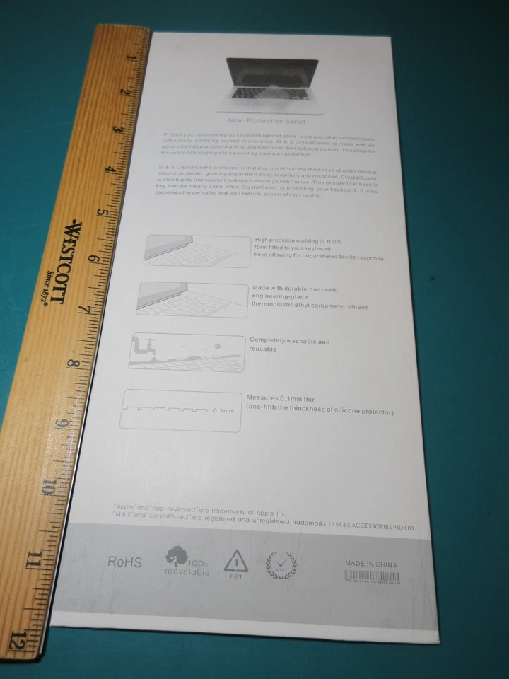 Crystal Guard MB MacBook Unibody Pro/Air Keyboard Cover Spill Protection BLUE - Image 3 of 3