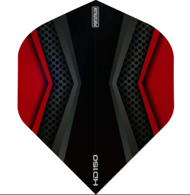 PENTATHLON RED/BLACK HD150 Standard Dart Flights - 150 Micron 5 sets 15 flights