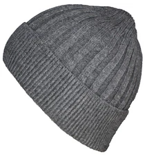 Best Winter Hats Adult Wide Rib Knit Solid Color Cuffed Beanie W/Plush Lining