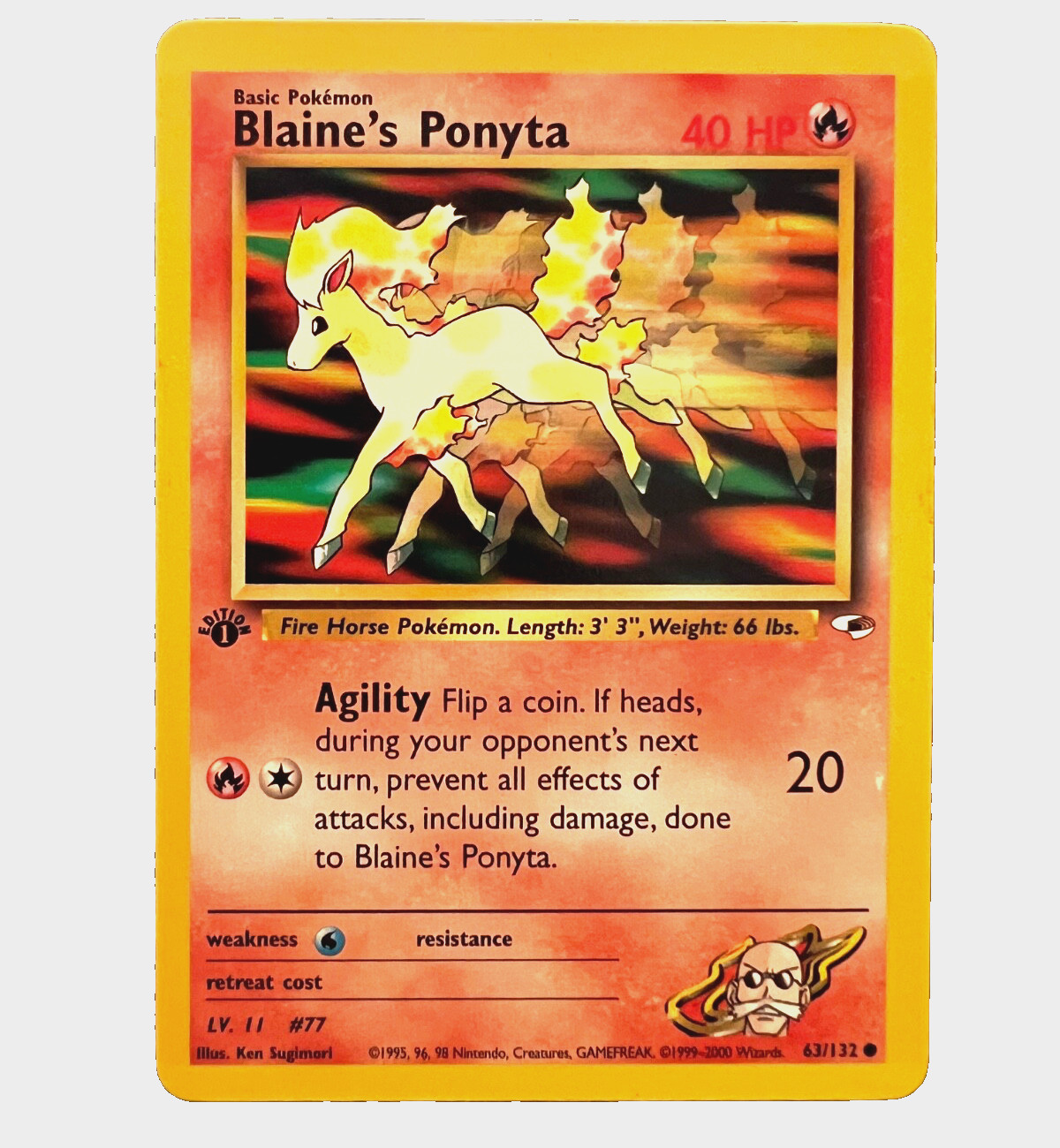 Blaine’s Ponyta 63/132 1st Edition Gym Heroes Near Mint